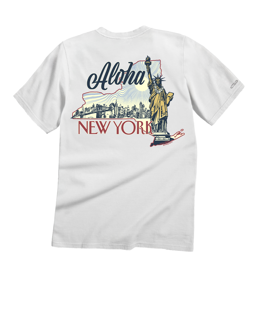 Aloha New York - White Short Sleeve Crewneck T-Shirt
