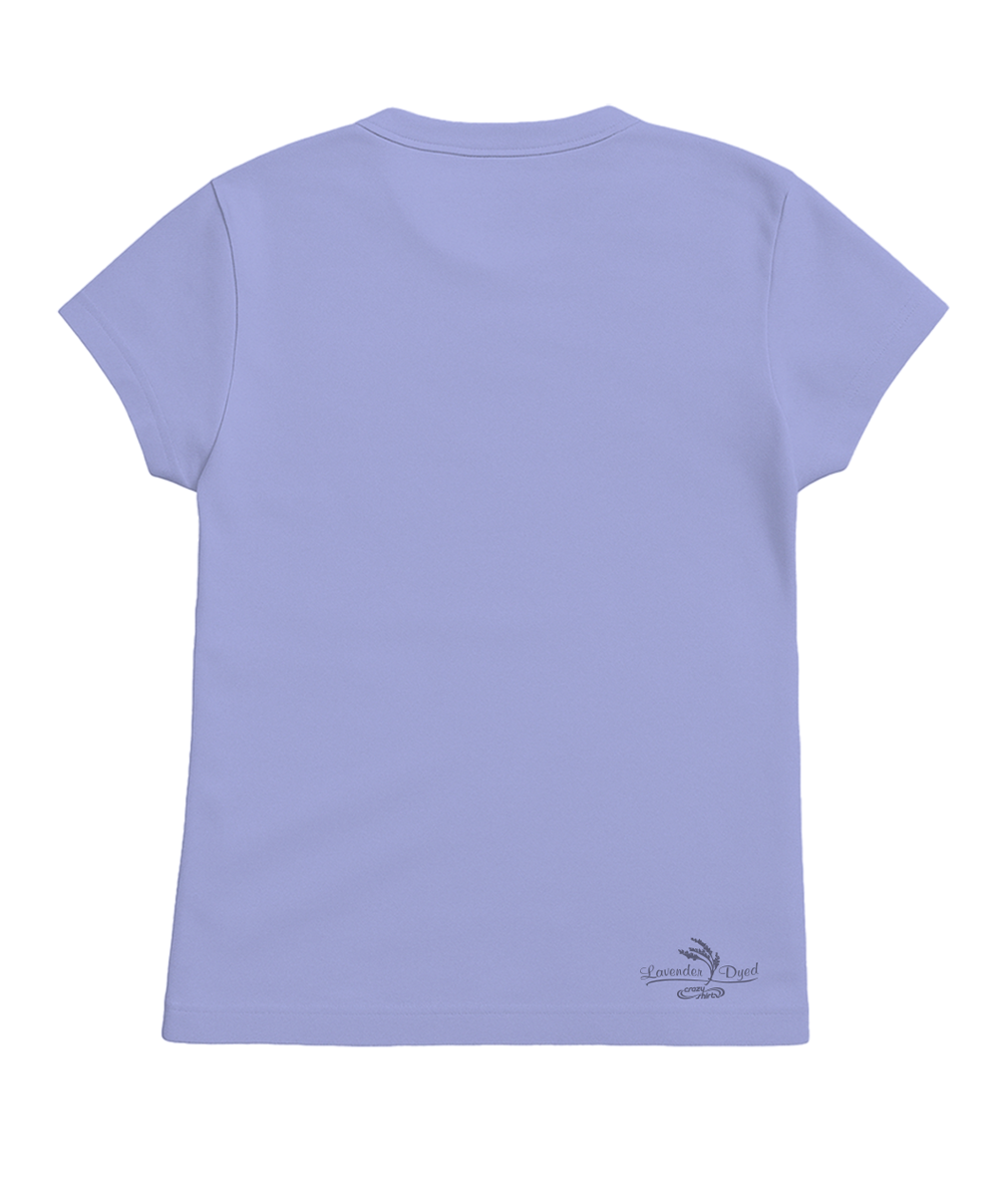A light purple short-sleeve crewneck t-shirt displayed on a clean white background. View 4