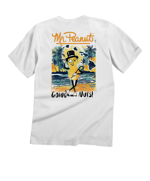 MR. PEANUT® Character Going Nuts - White Short Sleeve Crewneck T-Shirt