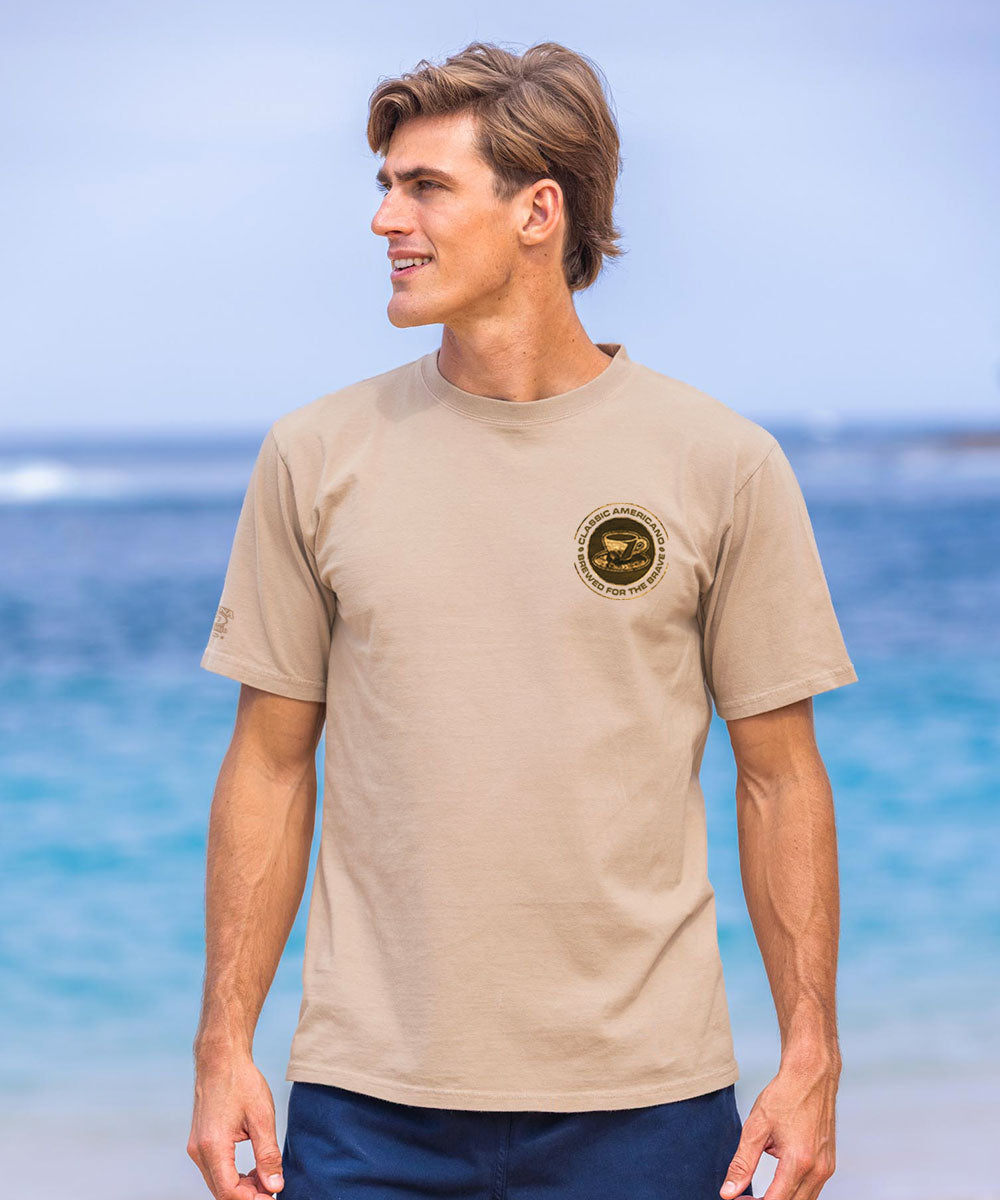 Classic Americano - Kona Coffee Dyed Short Sleeve Crewneck T-Shirt View 3
