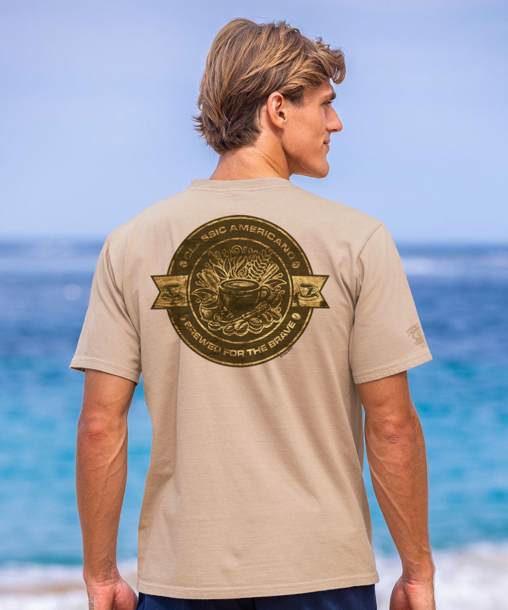 Classic Americano - Kona Coffee Dyed Short Sleeve Crewneck T-Shirt View 2