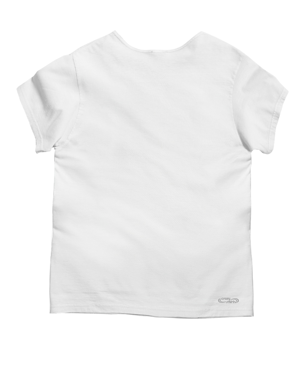 A white short-sleeve crewneck t-shirt shown from the back View 4