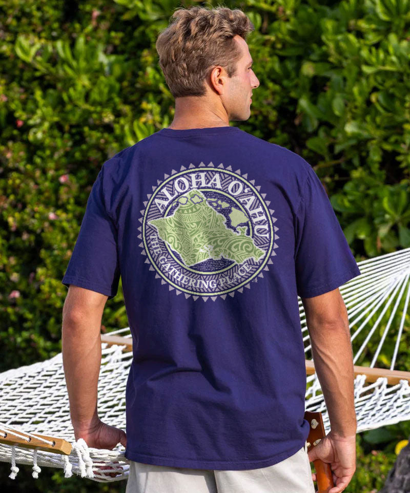 Aloha Oahu - Grape Dyed Short Sleeve Crewneck T-Shirt