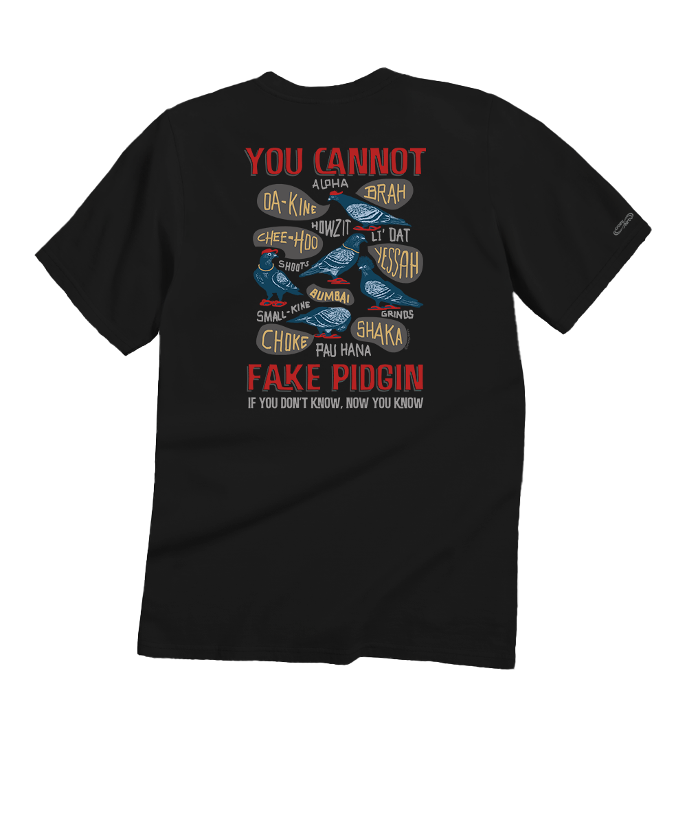 A black short-sleeve t-shirt with large graphic on the back, shown against a plain white background. View 1
