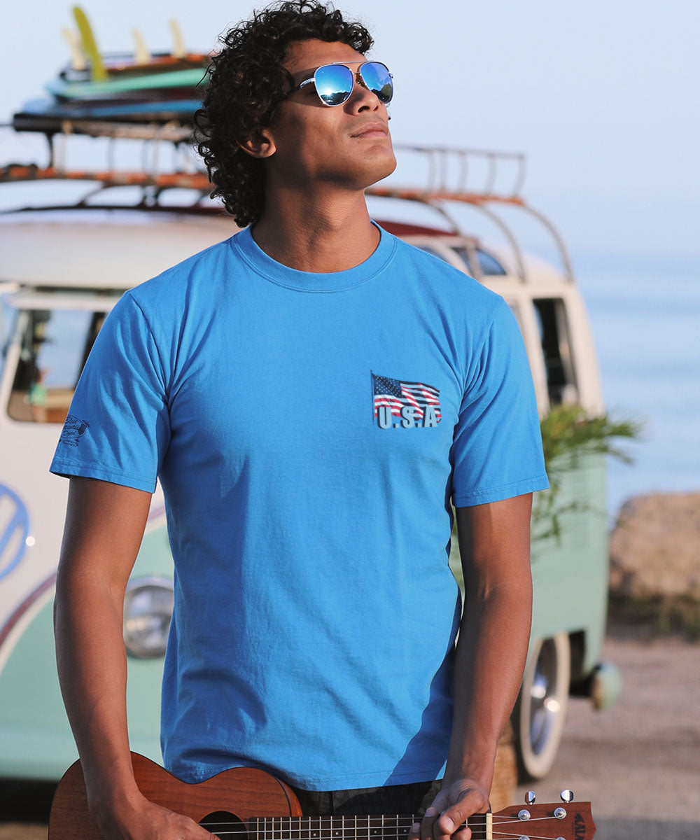 250 Years Majestic Mountains Limited Release - Blue Hawaii Dyed Short