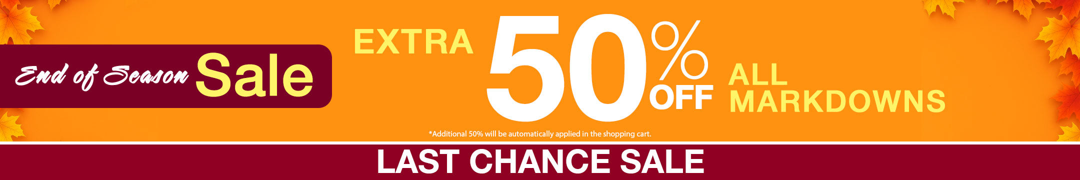 End of Season Sale banner for last chance sale