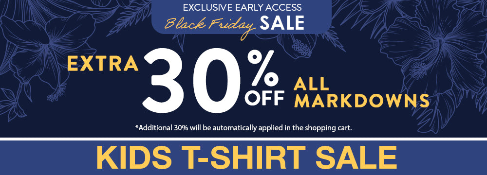 Promotional banner for Black Friday sale with text about extra 30% Off discounts on markdowns.