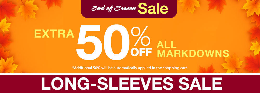 End of Season Sale banner for  long sleeve sale