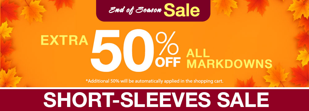 End of Season Sale banner for shrot sleeve sale