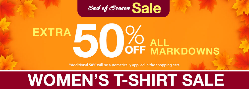 End of Season Sale banner for womens tshirts