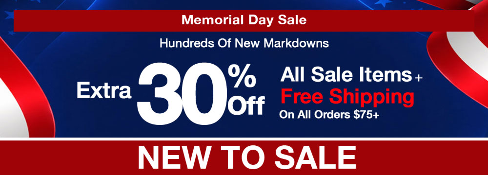 New To Sale Memorial Day sale banner with discount information and promotional text.