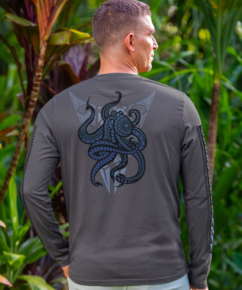 Tribal Hee Guardian - Smoke Long Sleeve Pima T-Shirt