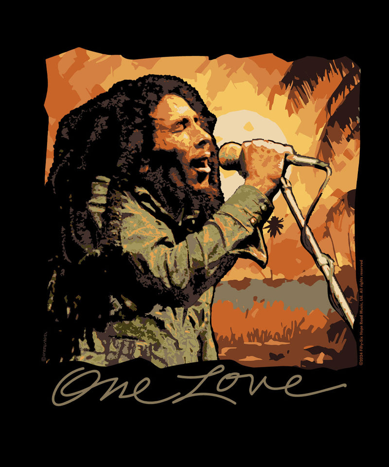 Bob Marley One Love - Black Short Sleeve Crewneck T-Shirt