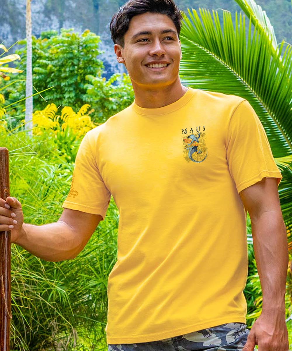 Gecko Watercolor T-Shirt | Men's Pineapple Dyed Crewneck