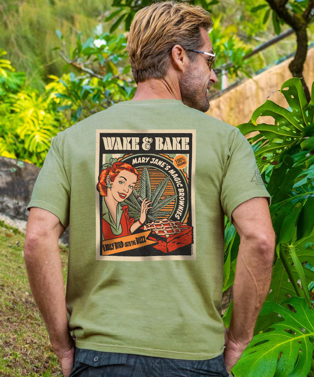 Wake and Bake - Hemp Dyed Short Sleeve Crewneck T-Shirt