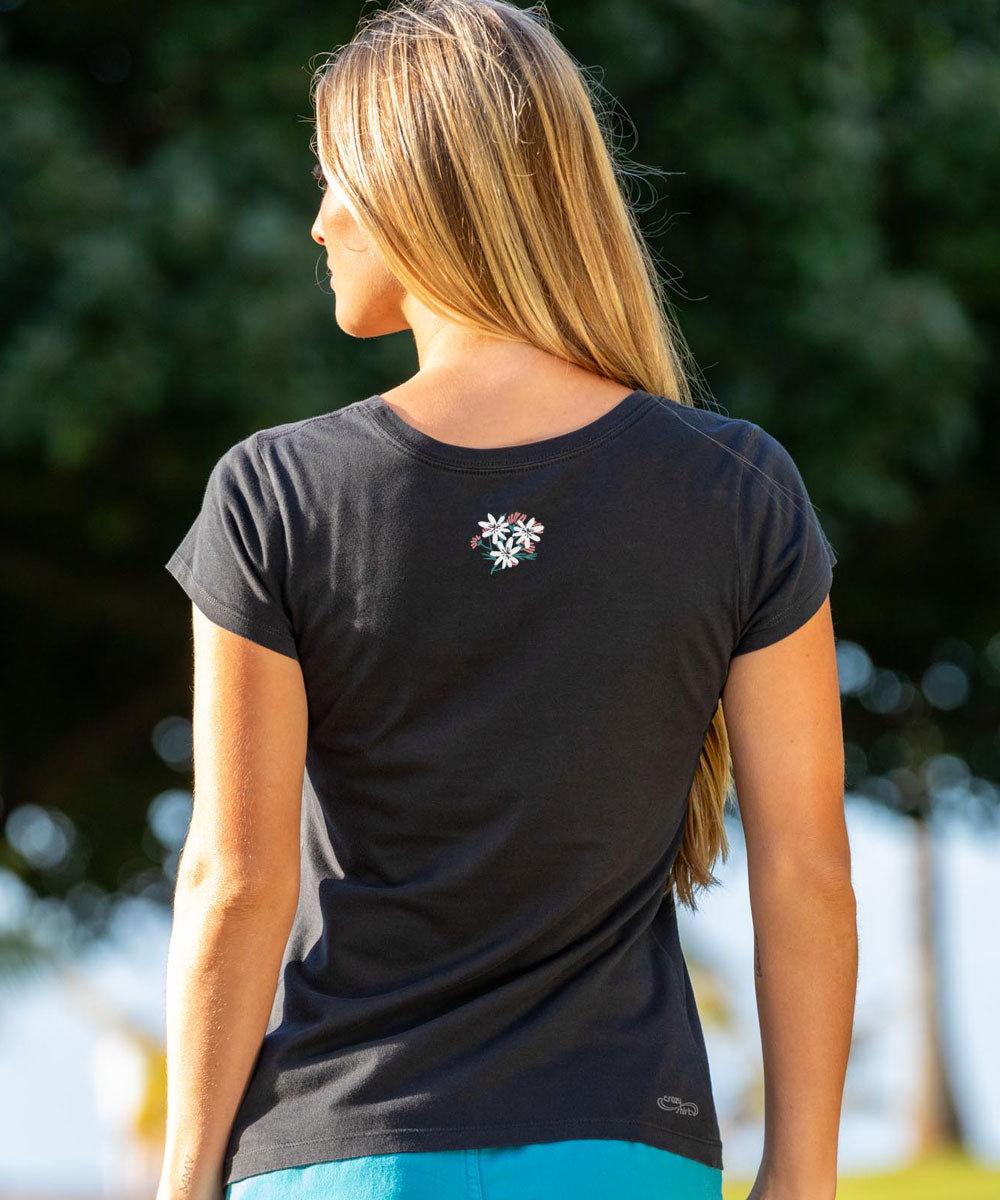 Women's Jeep Willys 4WD V-Neck T-Shirt - Soft Black Tee For Everyday Wear
