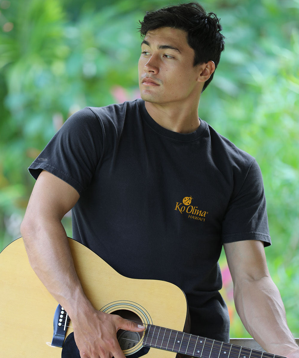 Koolina Lagoon Sunset T-Shirt | Men's Black Crewneck Tee