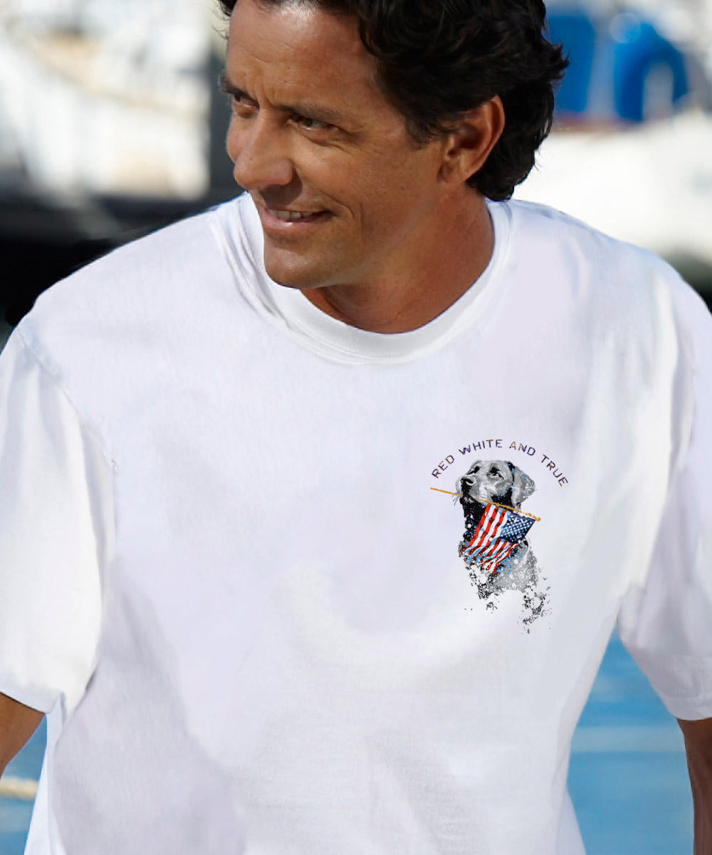 Red White and True T-Shirt | Men's White Short-Sleeve Crewneck