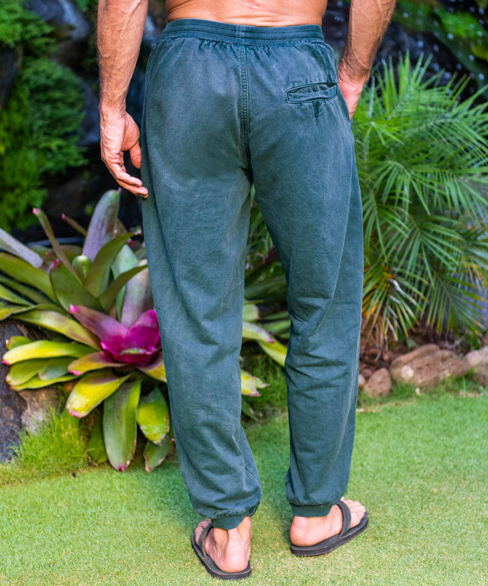 Pine-Dyed Green Canton Pants | 100% Heavyweight Cotton