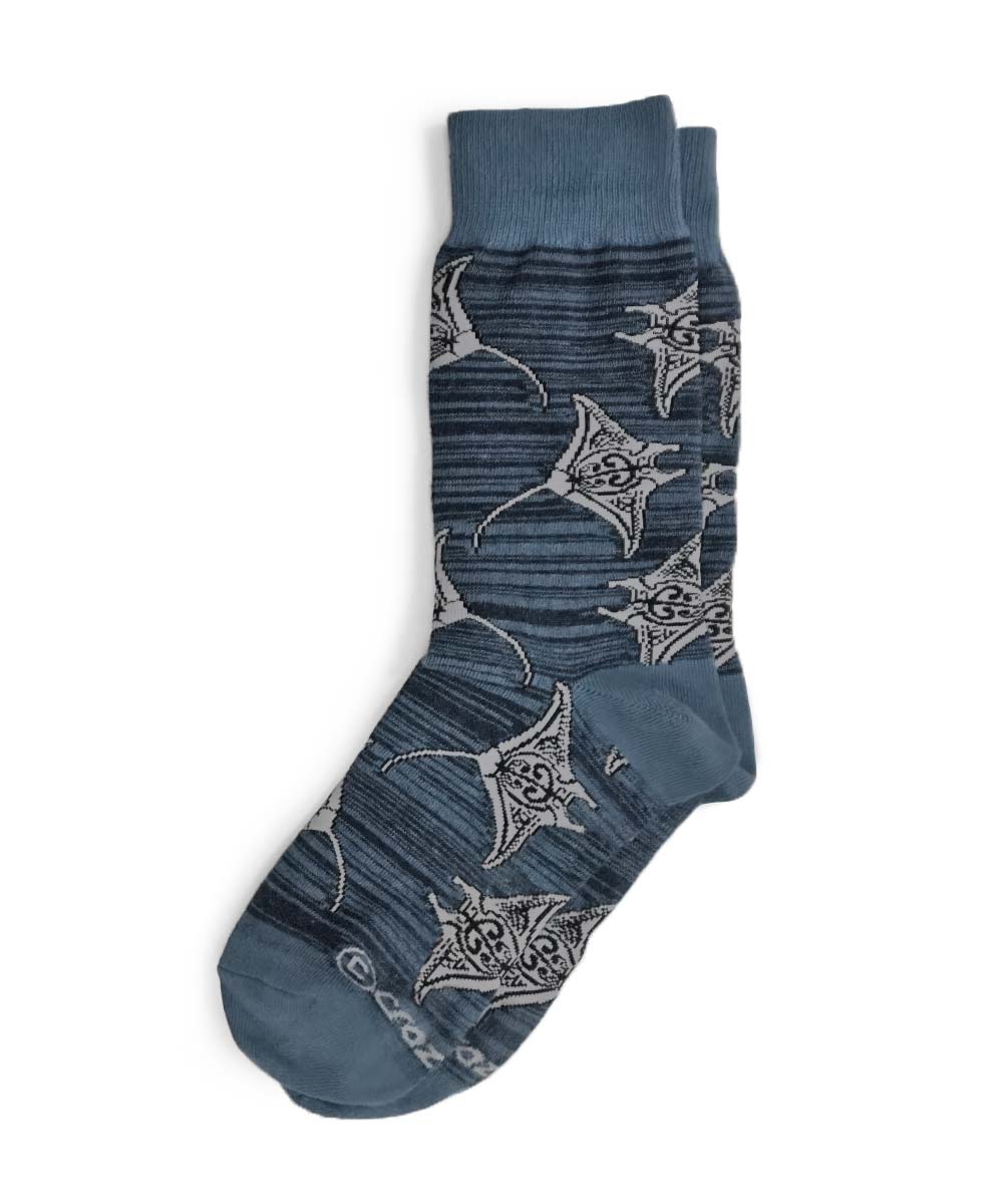 ☆KIRSH☆ Doodle Cherry Planet Graphic Socks Blue P001551_FLAT.png