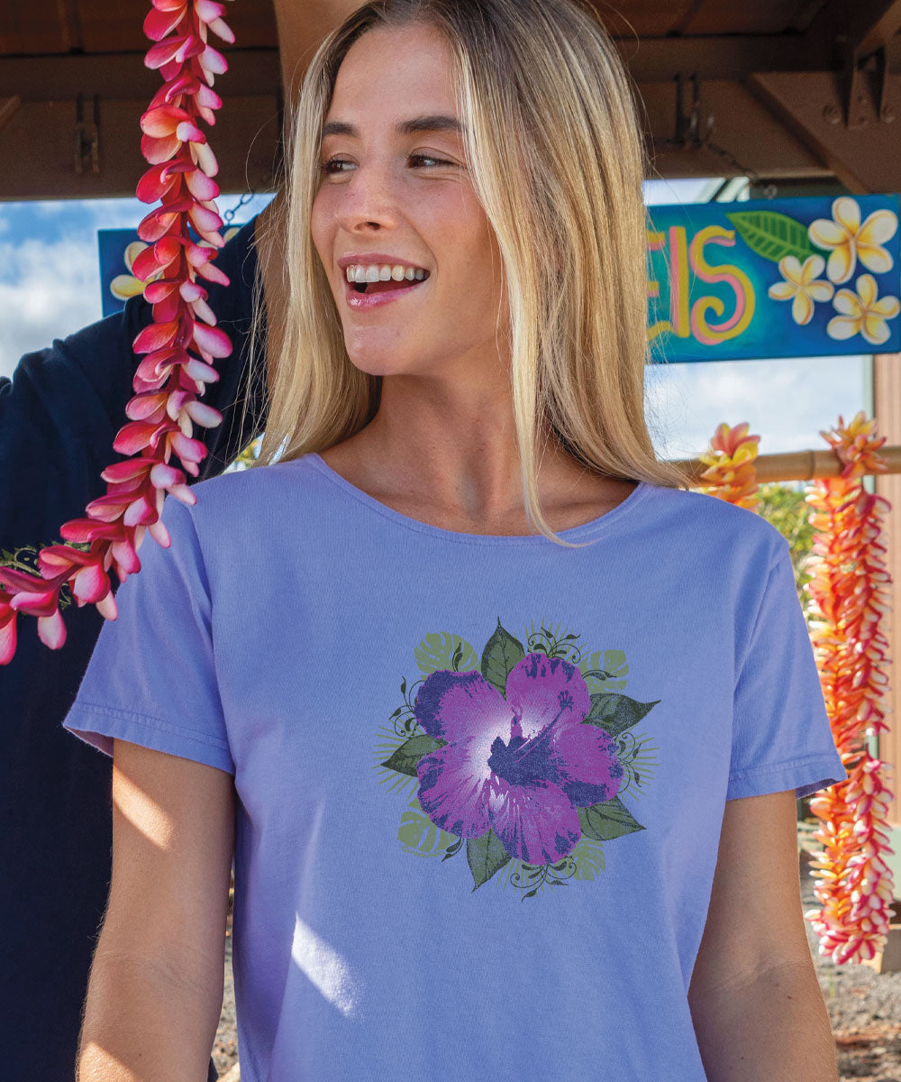 lavender flower shirt Solo Hibiscus T-Shirt