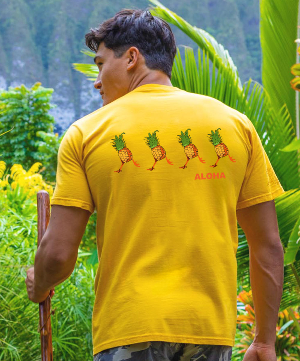 Pineapple Run T-Shirt | Men's Pineapple Dyed Yellow Crewneck