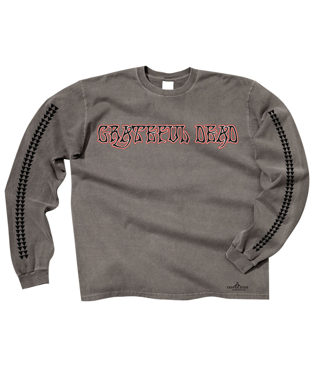 Grateful Dead Tribal Circle Crater Dyed Long Sleeve Crewneck T Shir