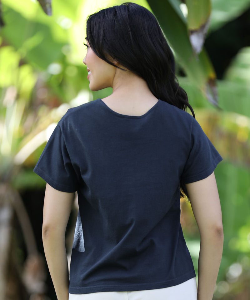 Red Poppy Flag - Navy Short Sleeve Scoop Neck T-Shirt