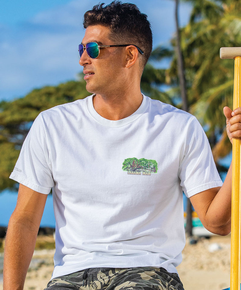 Lahaina Banyan - White Short Sleeve Crewneck T-Shirt