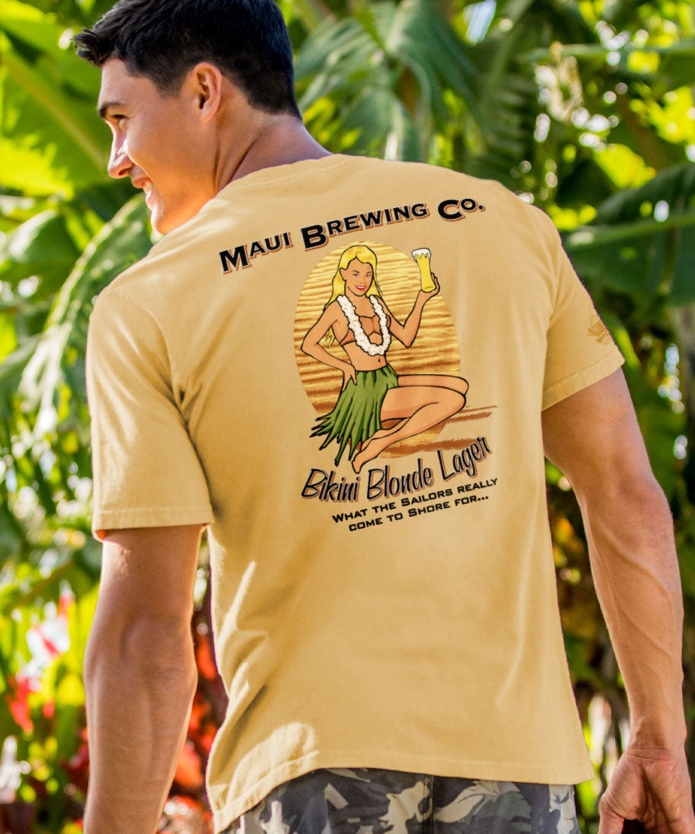 Maui Brewing Co Vintage Bikini Blonde - Beer Dyed Short Sleeve Crewneck T-Shirt