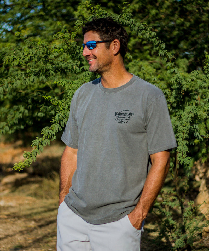 Kauai Island Brewing Co Logo - Crater Dyed® Short Sleeve Crewneck T-Shirt
