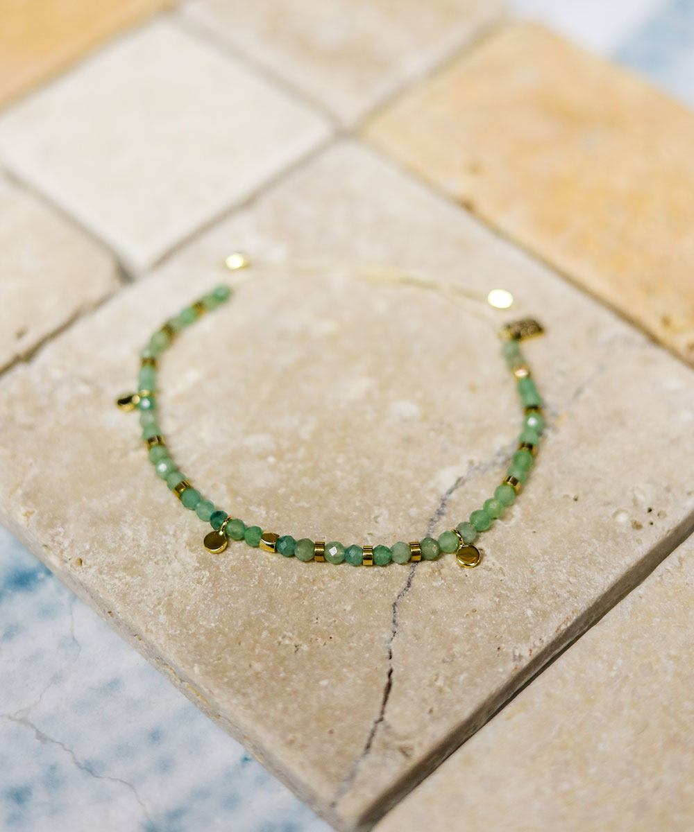 Pura Vida Jade Beaded Gold Bracelet