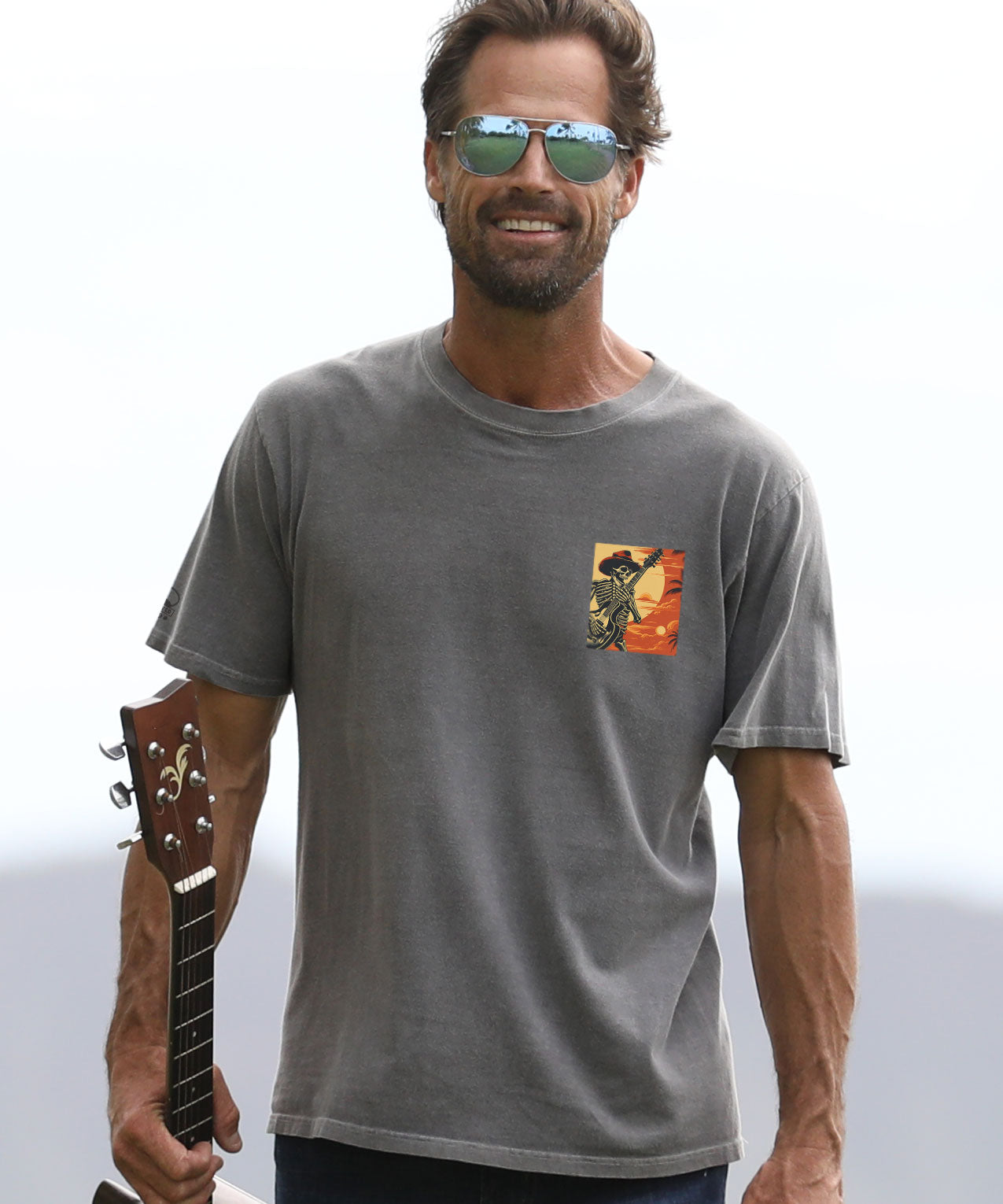 Grateful Dead Concert Poster T-Shirt | Men's Crater Dyed® Grey