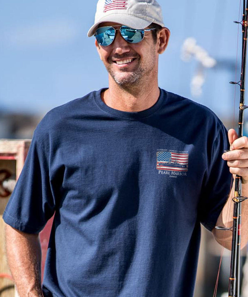 US Honor Flag - Navy Short Sleeve Crewneck T-Shirt