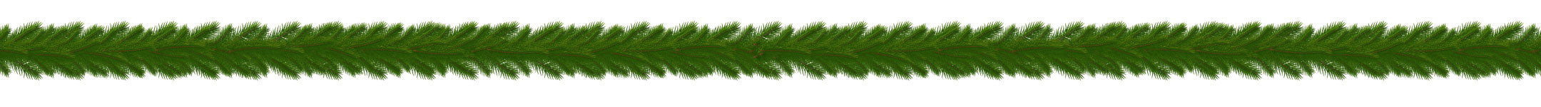 Green garland in a line across the screen