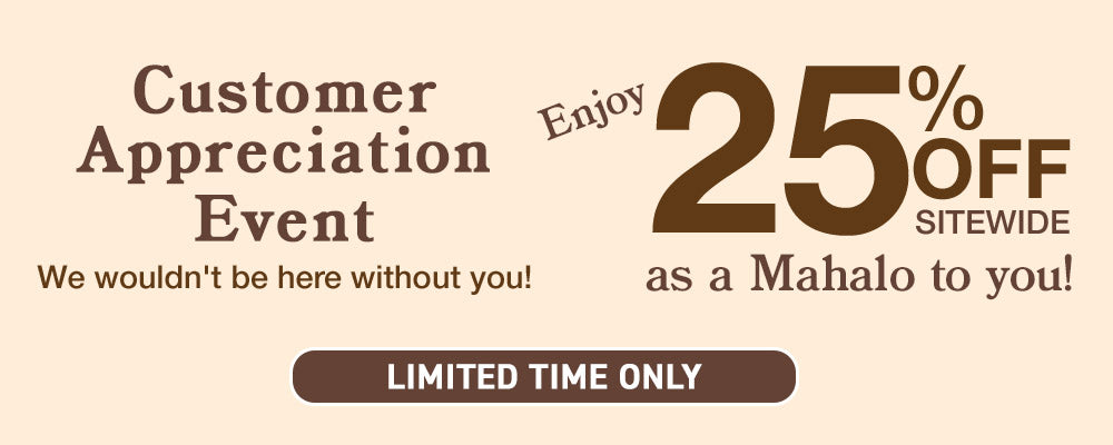 Promotional banner for a customer appreciation event with a 25% off discount.