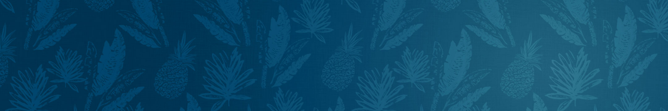 A repeating tropical pattern of pineapples and palm leaves in shades of blue, featuring a darker blue background with lighter blue silhouettes.