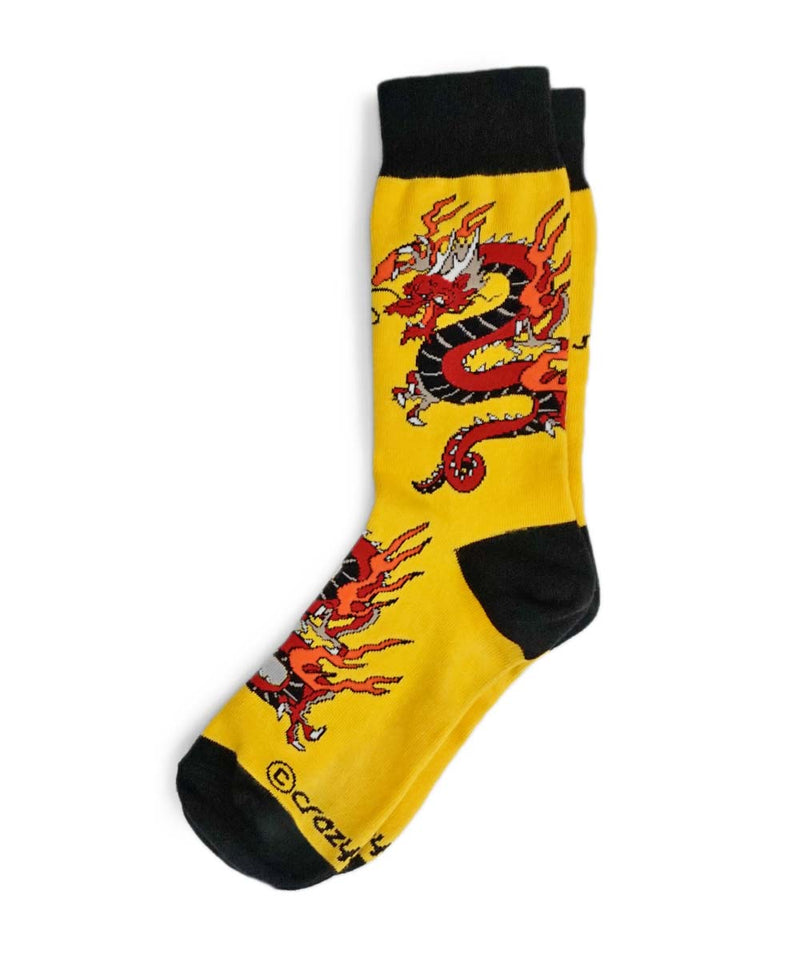 Crimson Dragon - Graphic Cotton Crew Socks