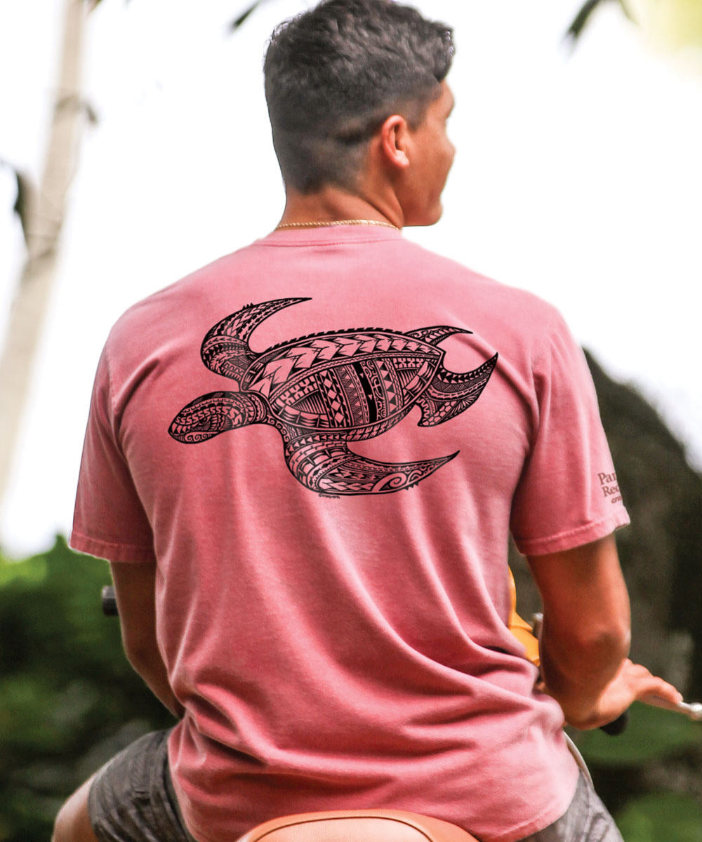 Ocean Tribe T-Shirt | Men's Paradise Red Dyed Crewneck