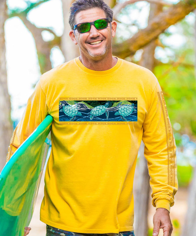 Honus In Surf Band - Pineapple Dyed Long Sleeve Crewneck T-Shirt