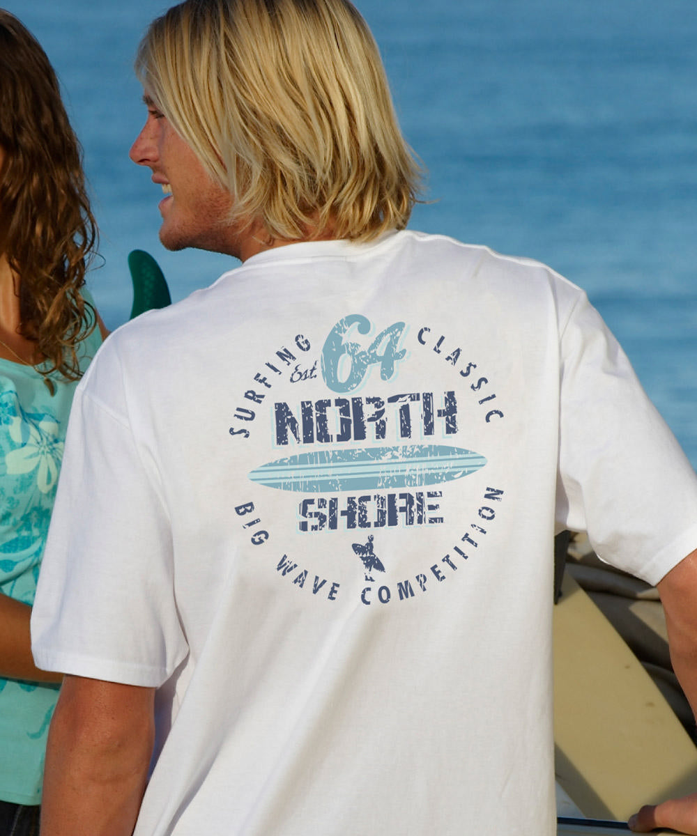 Surf Competition - White Short Sleeve Crewneck T-Shirt