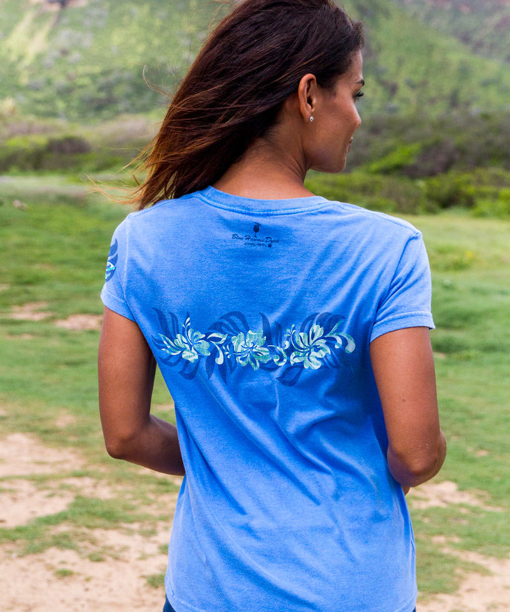 Oceania Stripe T-Shirt | Women's Blue Hawaii Dyed Crewneck