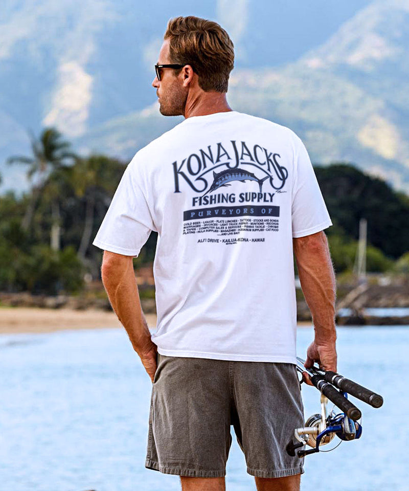 Kona Jack's - White Short Sleeve Crewneck T-Shirt