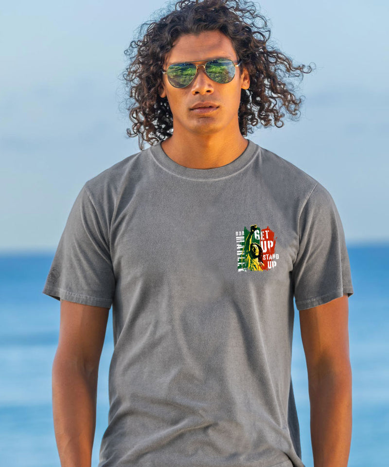 Bob Marley Get Up Stand Up - Crater Dyed® Short Sleeve Crewneck T-Shirt