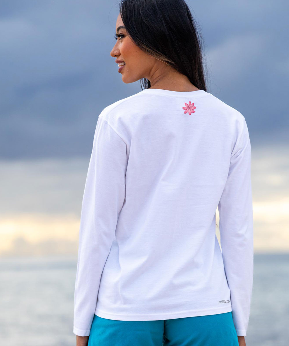 【NEW限定品】 Women's | T-Shirt Tattoo Lily White Crewneck Sleeve Long トップス