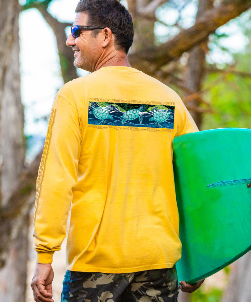Honus In Surf Band - Pineapple Dyed Long Sleeve Crewneck T-Shirt