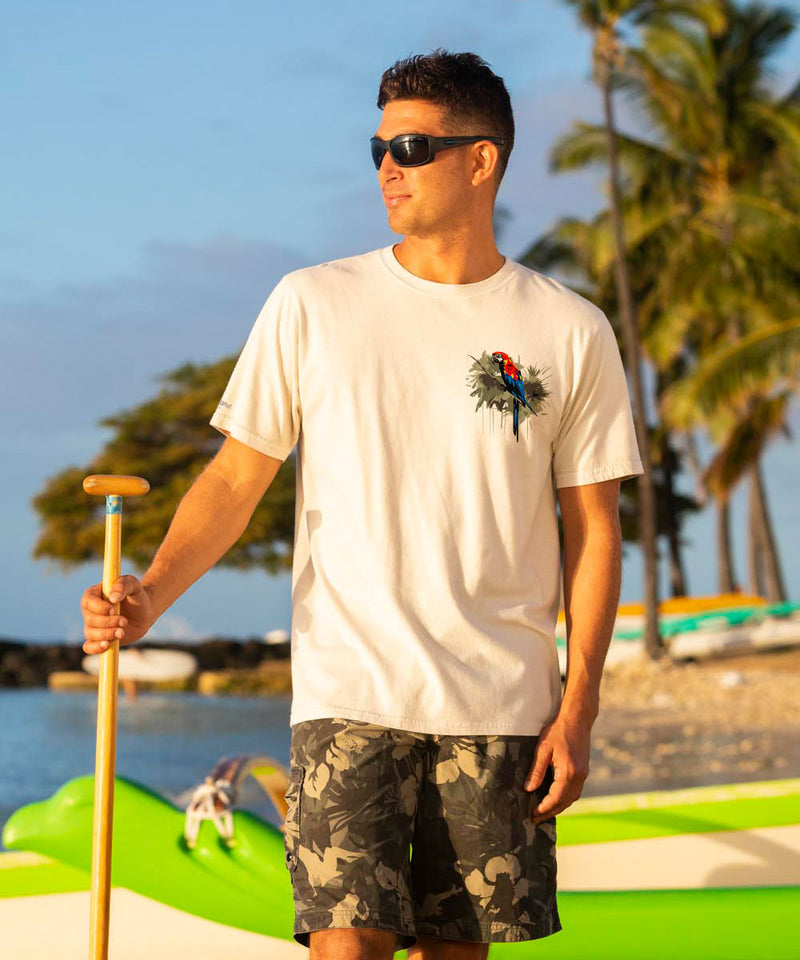 Camo Parrot - Coconut Dyed Short Sleeve Crewneck T-Shirt