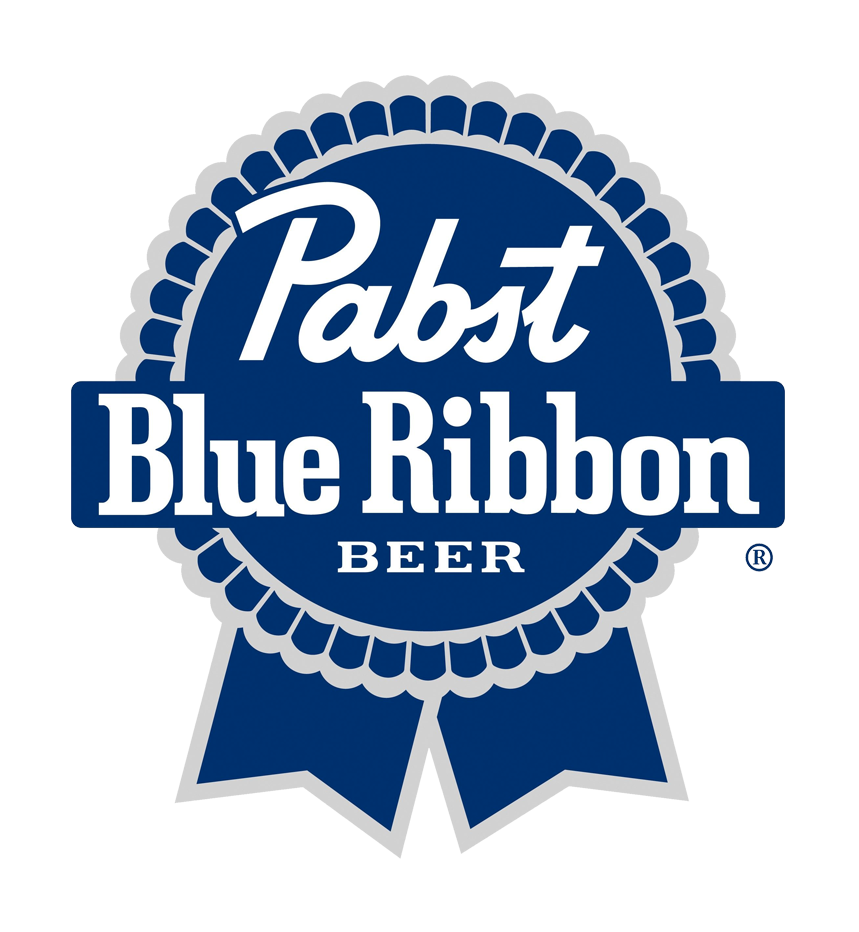 Pabst Blue Ribbon beer logo on a white background